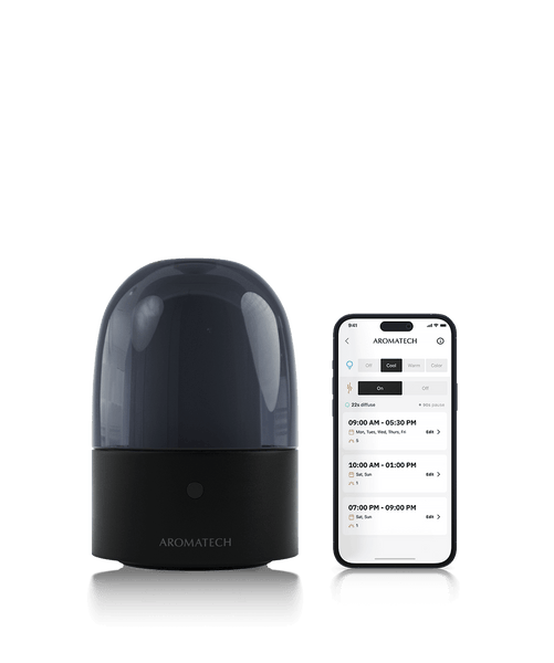 WWW_AROMADIFFUSER_HALF × 2 WHAT WE WANT Aroma Diffuser, Flame Air Humidifier Diffuser Smoke Ring
