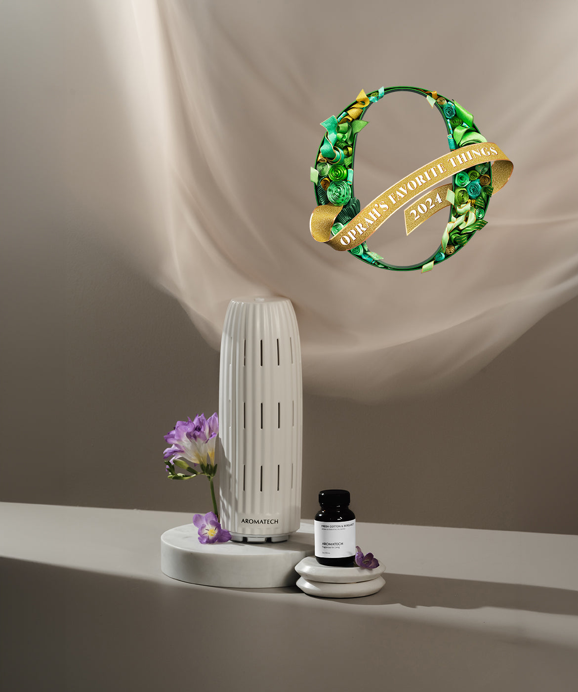 White Stone Ambience with Fresh Cotton & Bergamot Set - AromaTech