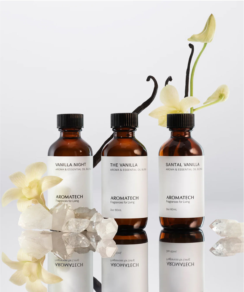 The Vanilla collection by Aromatech with a vanilla plant 